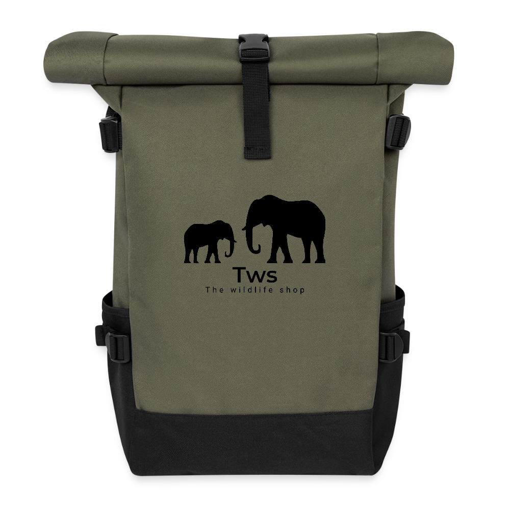 Roll Top Backpack - olive/black