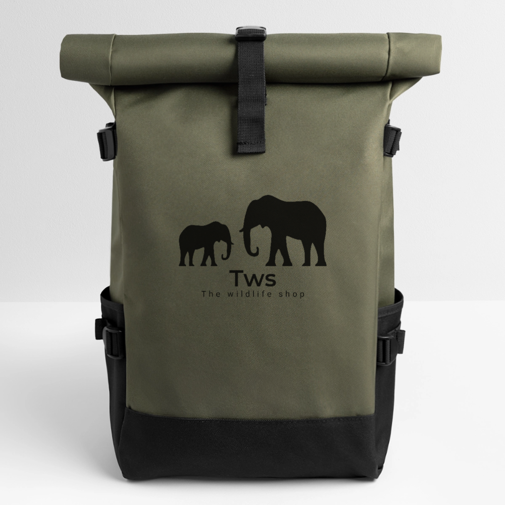 Roll Top Backpack - olive/black