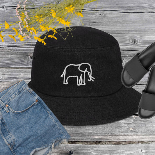 Denim bucket hat Elephant