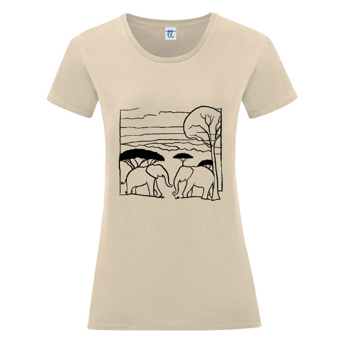 T-Shirt Donna ORGANIC Elephant savannah